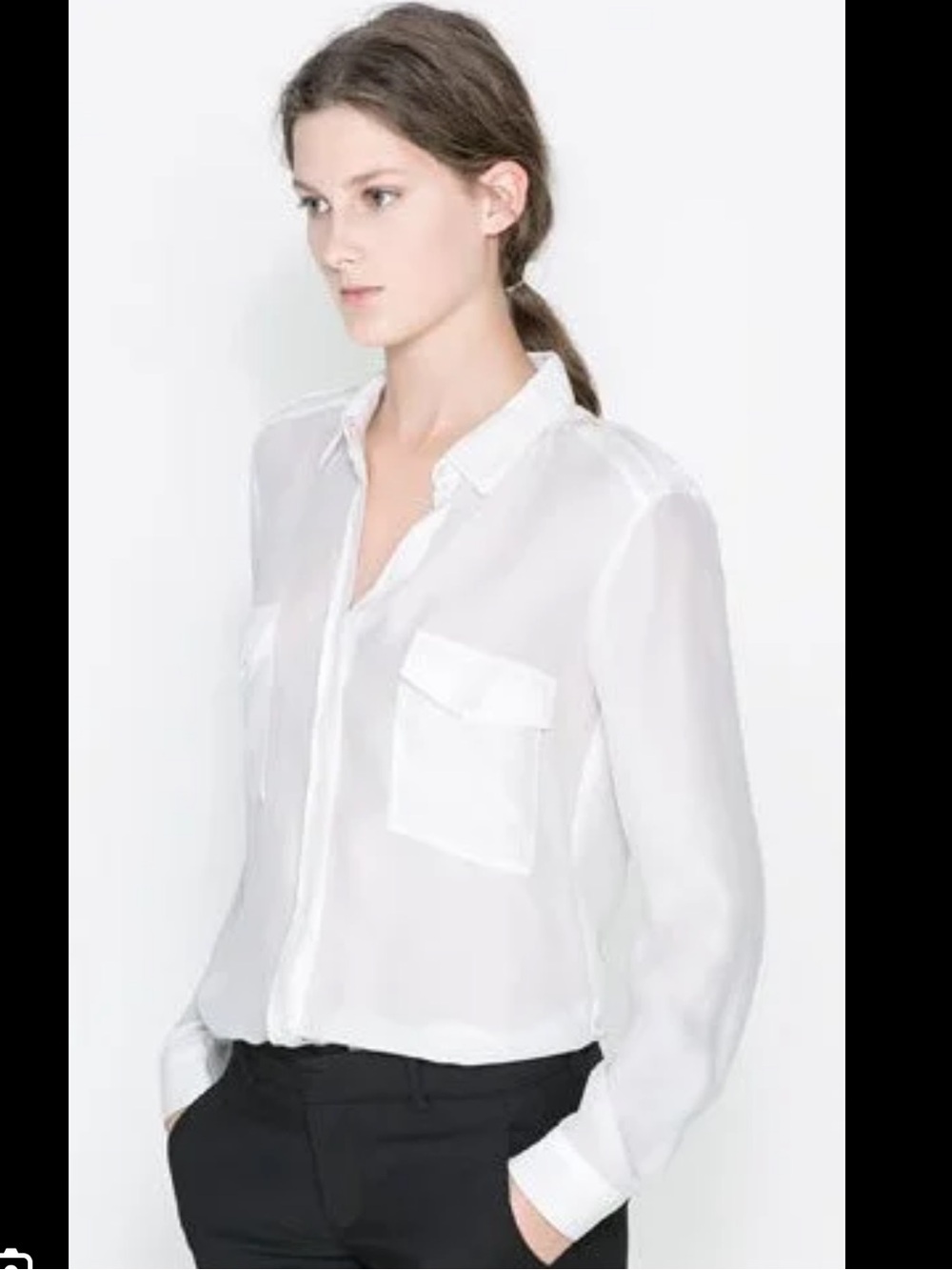 ZARA Satin Effect Button Up Long Sleeve Blouse Top Women’s Plus Size XXL New